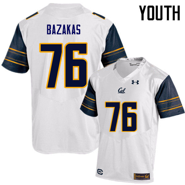 Youth #76 Henry Bazakas Cal Bears (California Golden Bears College) Football Jerseys Sale-White